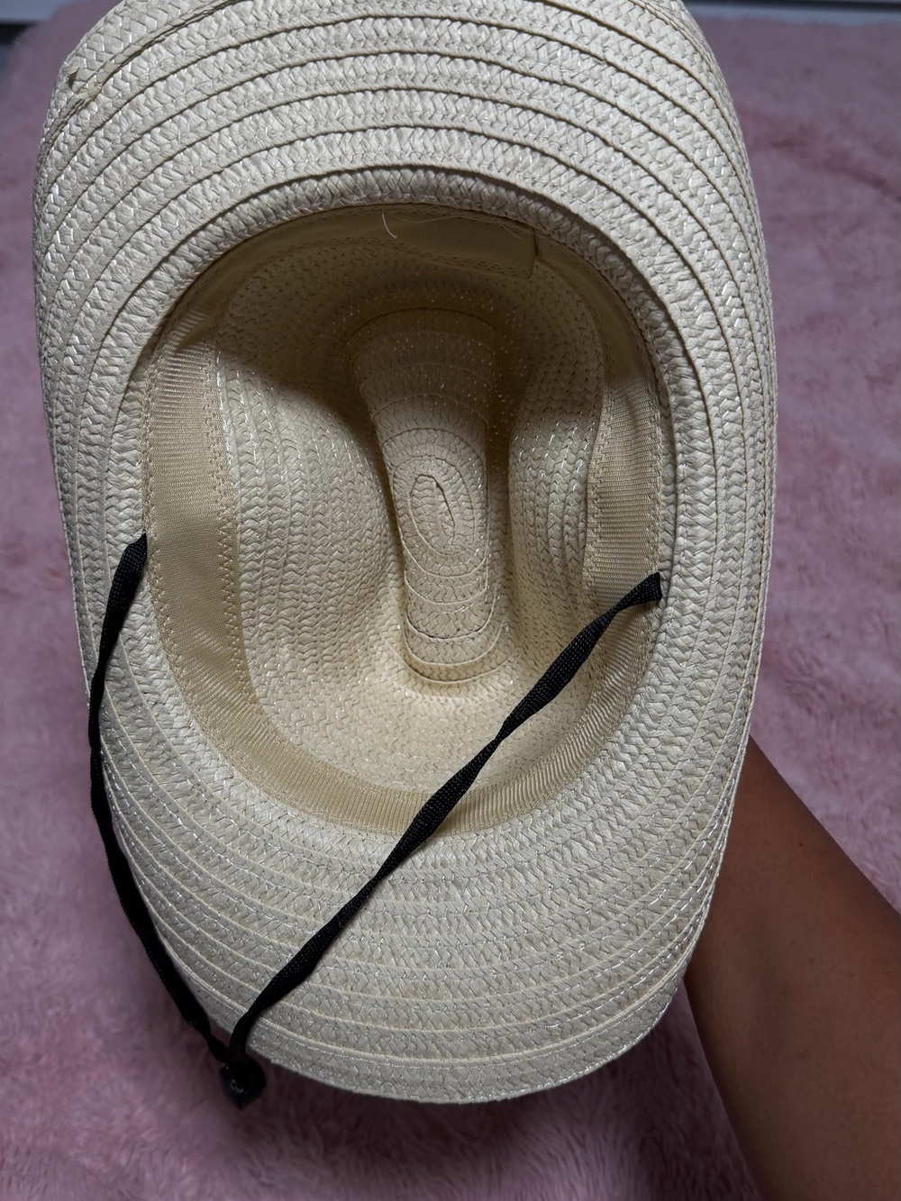 Men's Straw Cowboy Hat with Black Band - Natural - Picture 3 of 3